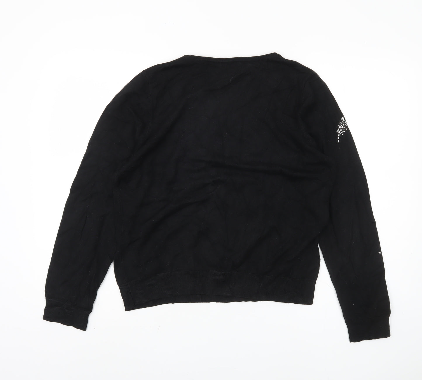 Roman Women's Black Beaded Pullover Jumper
