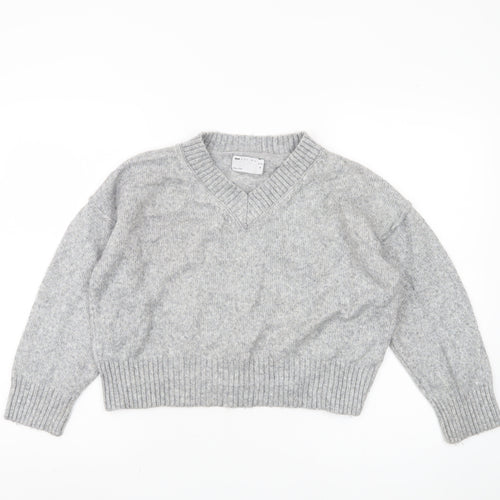 ASOS DESIGN Women's Grey V-Neck Pullover XS