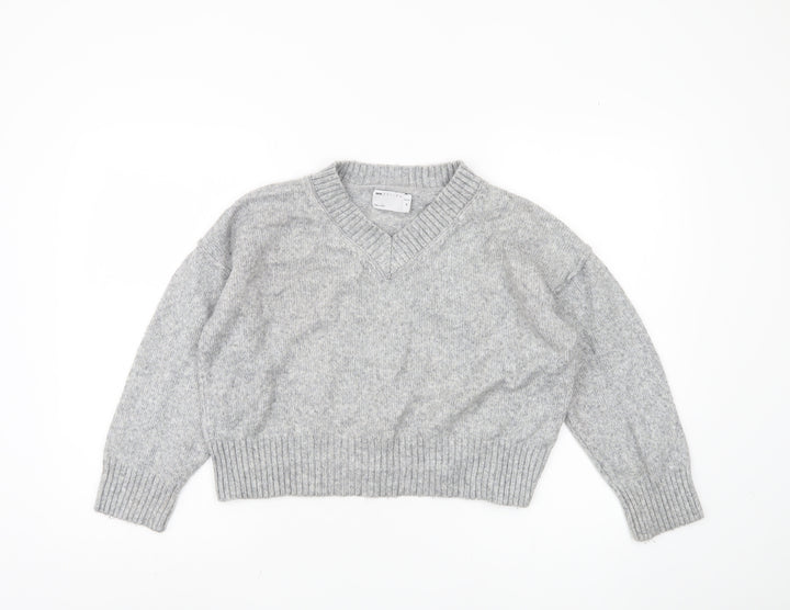 ASOS DESIGN Women's Grey V-Neck Pullover XS