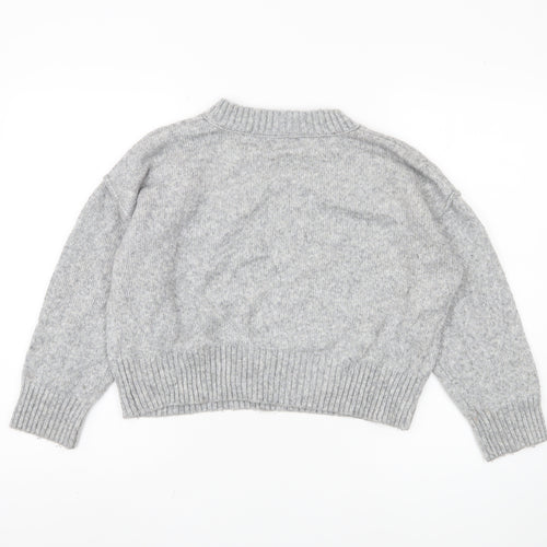 ASOS DESIGN Women's Grey V-Neck Pullover XS
