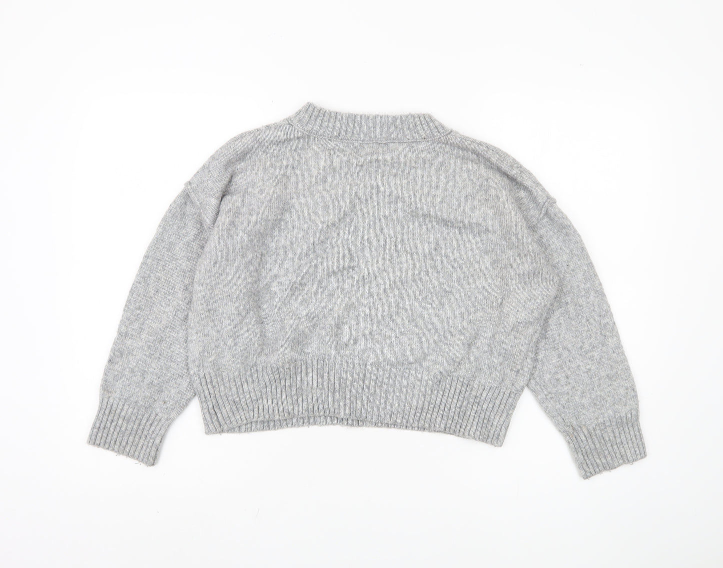 ASOS DESIGN Women's Grey V-Neck Pullover XS