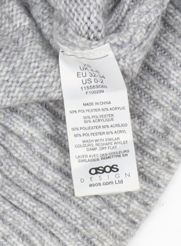 ASOS DESIGN Women's Grey V-Neck Pullover XS