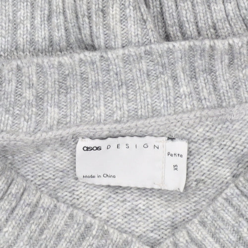 ASOS DESIGN Women's Grey V-Neck Pullover XS