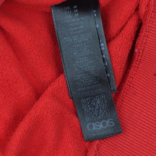 ASOS Men's Red Pullover Sweatshirt M Fleece