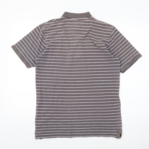 Regatta Men's Brown Striped Polo, Size M, Casual Style