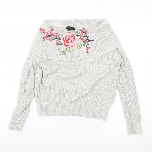 New Look Women's Ivory Cowl Neck Pullover Size 8