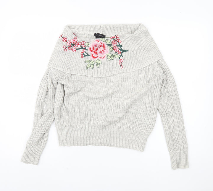 New Look Women's Ivory Cowl Neck Pullover Size 8