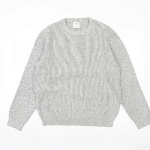 Marks and Spencer Men's Grey Pullover Jumper L