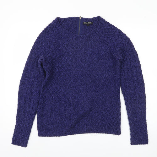 Ellen Reyes Purple Cable-Knit Full Zip Women's Jumper S