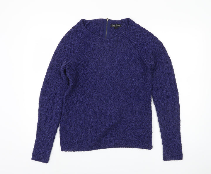 Ellen Reyes Purple Cable-Knit Full Zip Women's Jumper S
