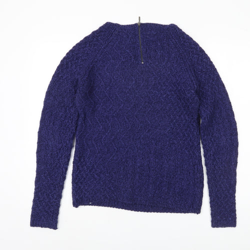 Ellen Reyes Purple Cable-Knit Full Zip Women's Jumper S