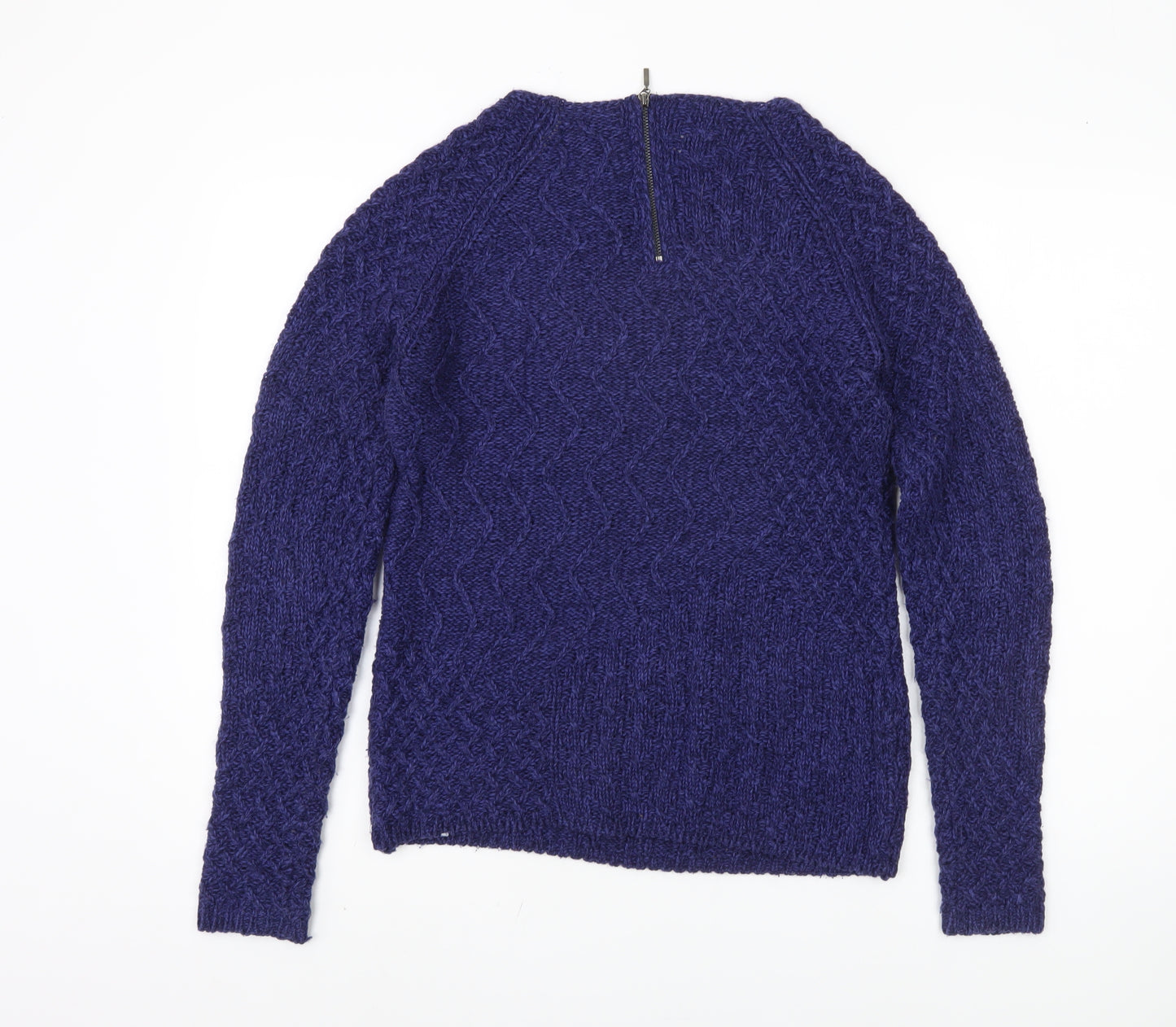 Ellen Reyes Purple Cable-Knit Full Zip Women's Jumper S