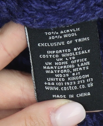 Ellen Reyes Purple Cable-Knit Full Zip Women's Jumper S