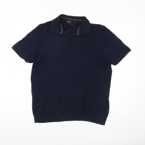 Marks and Spencer Men's Blue Polo Shirt M
