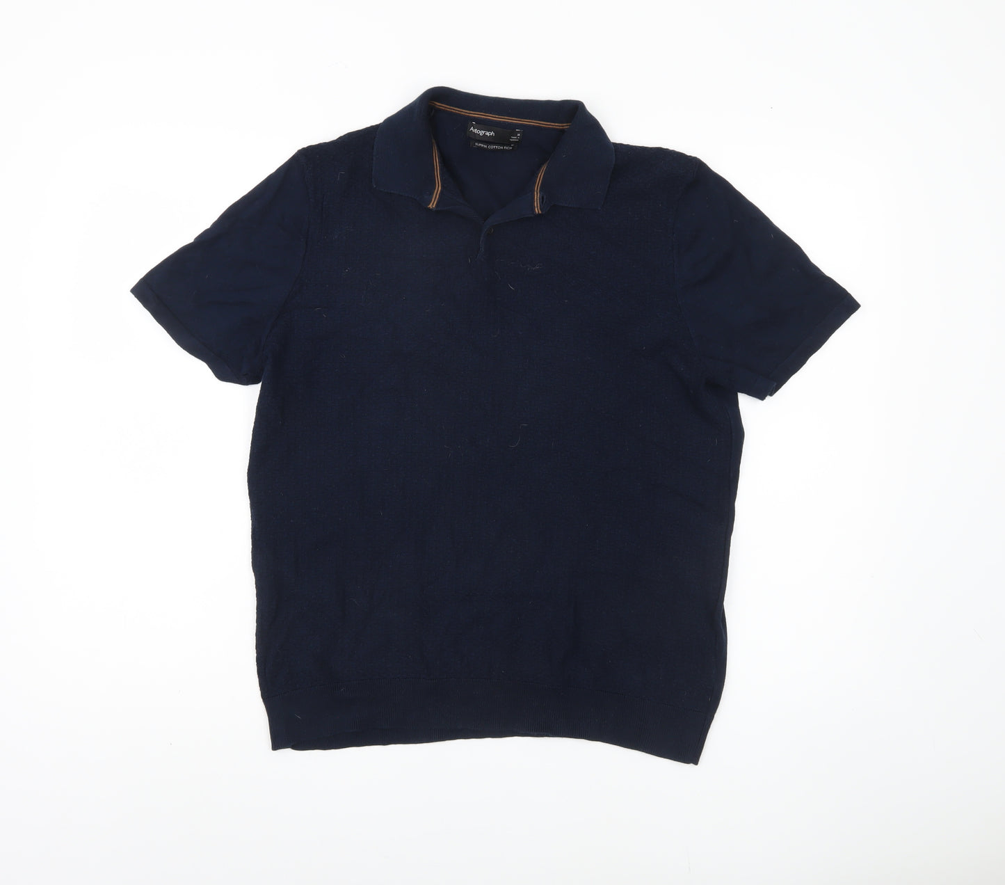 Marks and Spencer Men's Blue Polo Shirt M