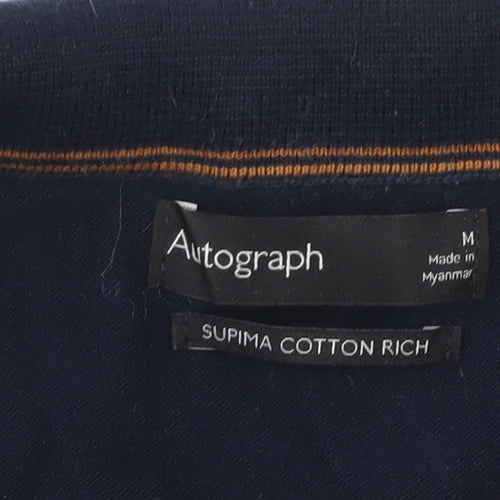 Marks and Spencer Men's Blue Polo Shirt M