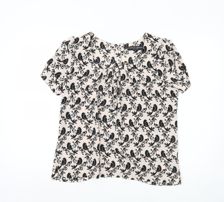 Dorothy Perkins Women's Animal Print Blouse Black Size 14