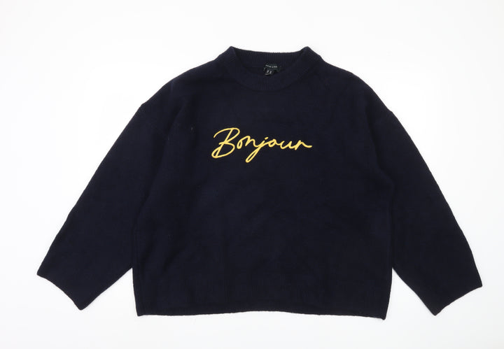 New Look Women's Blue XL Crew Neck Pullover Jumper