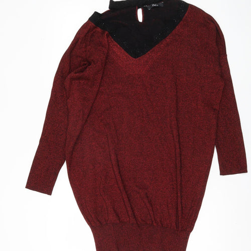 M&Co Women's Red Pullover Jumper, Size 16