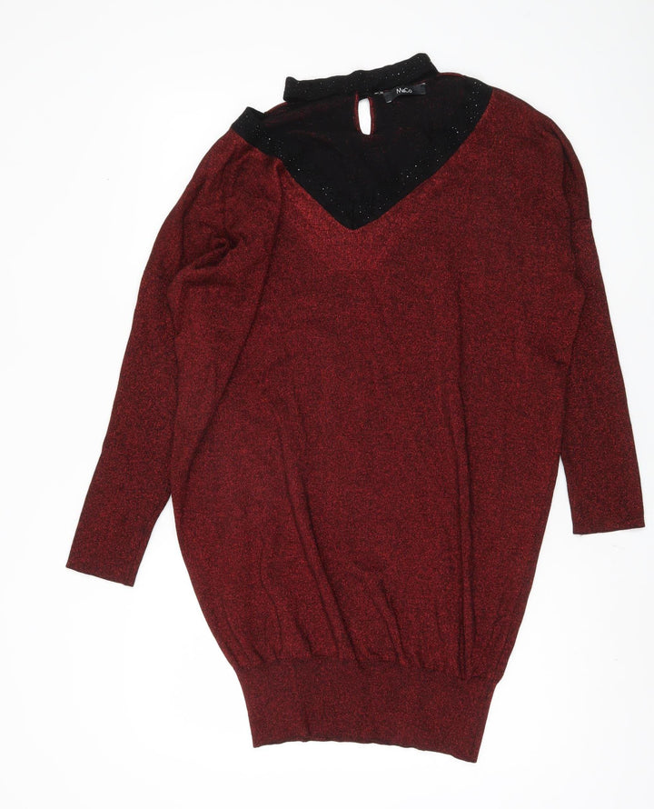 M&Co Women's Red Pullover Jumper, Size 16
