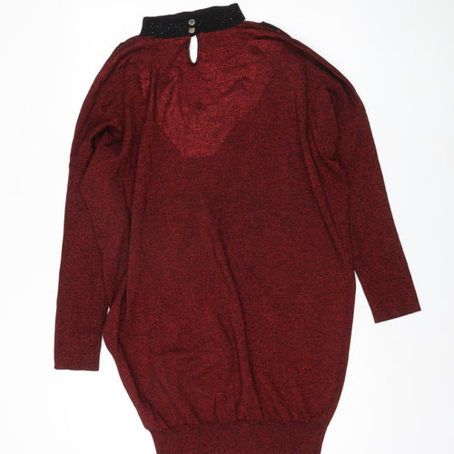 M&Co Women's Red Pullover Jumper, Size 16