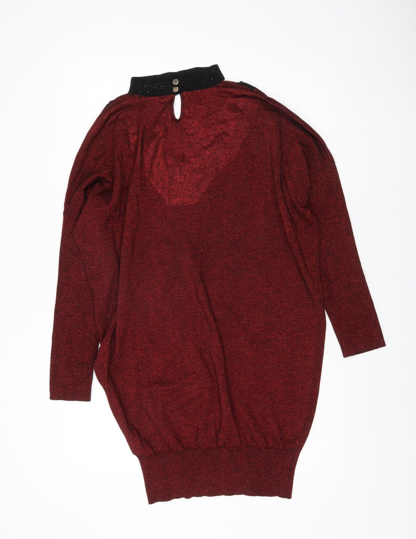 M&Co Women's Red Pullover Jumper, Size 16