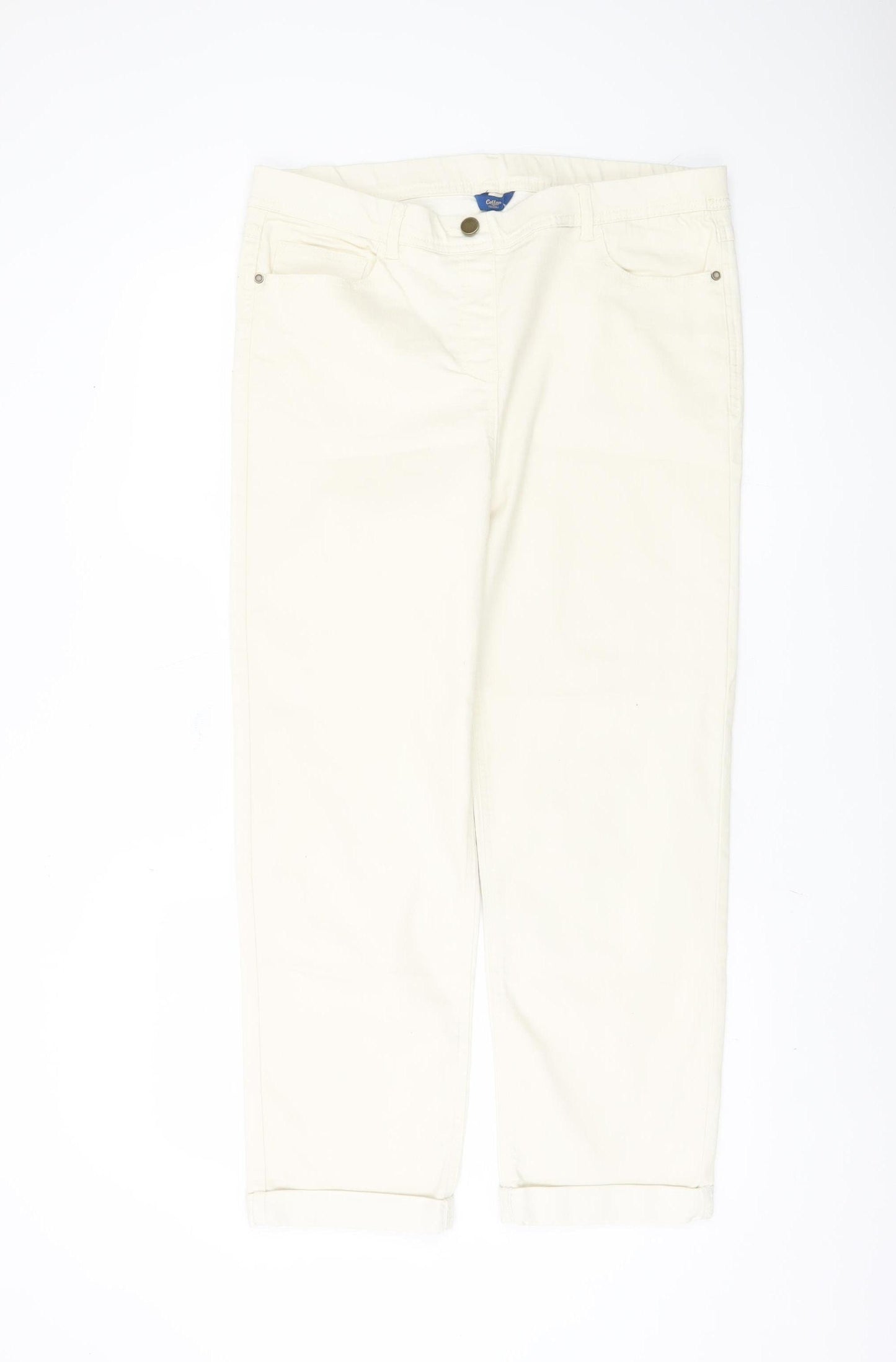 Cotton Traders Women’s Ivory Straight Jeans Size 16