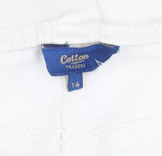Cotton Traders Women’s Ivory Straight Jeans Size 16