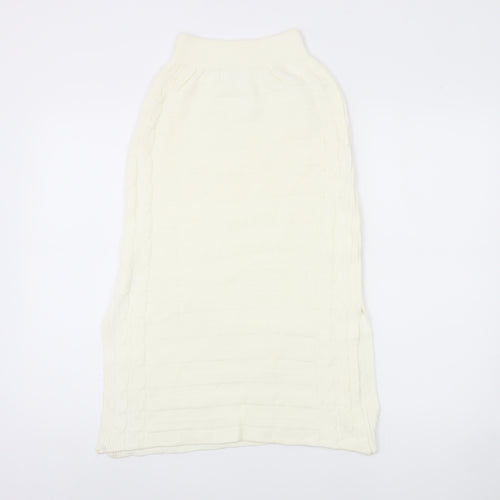 Missguided Women's Ivory Elastic Waist Skirt, Size S
