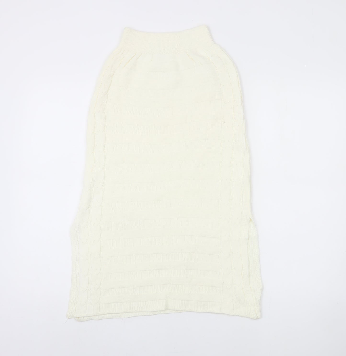 Missguided Women's Ivory Elastic Waist Skirt, Size S