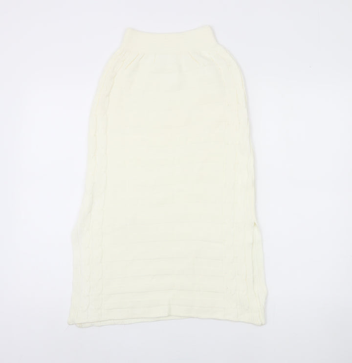 Missguided Women's Ivory Elastic Waist Skirt, Size S