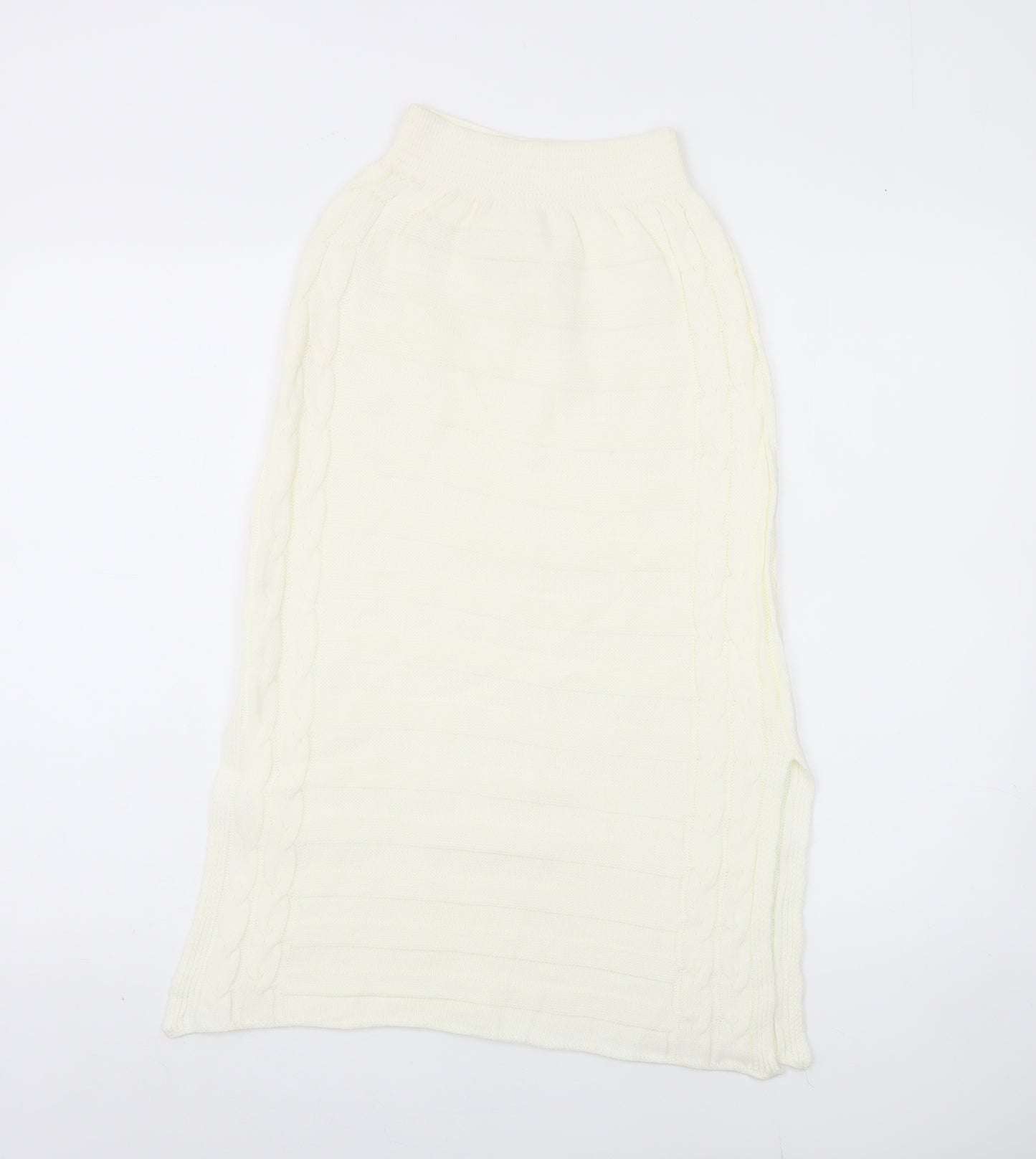 Missguided Women's Ivory Elastic Waist Skirt, Size S