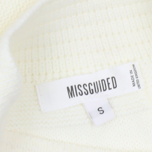 Missguided Women's Ivory Elastic Waist Skirt, Size S
