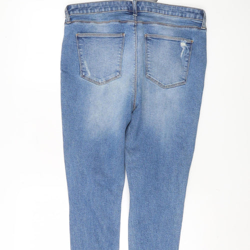 V by Very Women's Blue Distressed Skinny Jeans Size 27