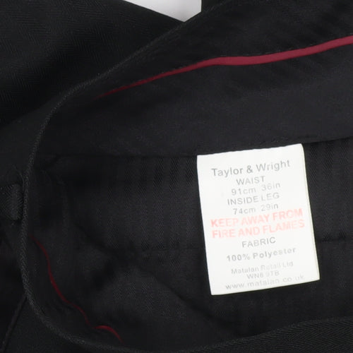 Taylor & Wright Men's Black Trousers, Size 36