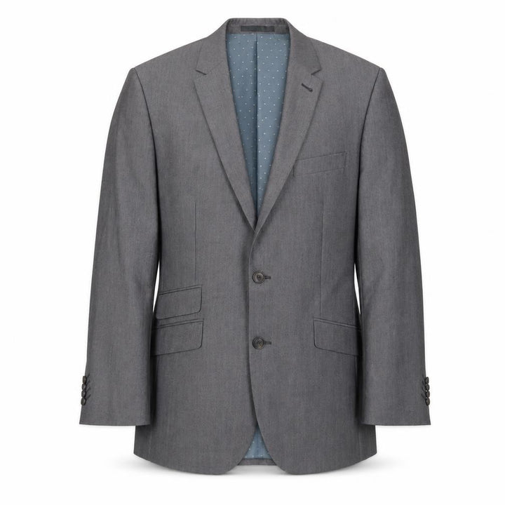 Front view of Greenwoods Men's Grey Tailored Blazer, M, Formal
