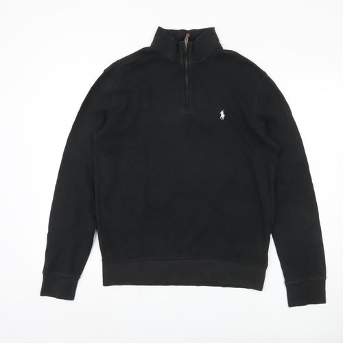Polo Ralph Lauren Men's Black Sweatshirt, Size S, Logo, Zip