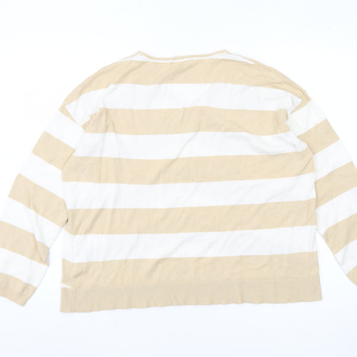 Encuentro Women’s Beige Striped Pullover Jumper L