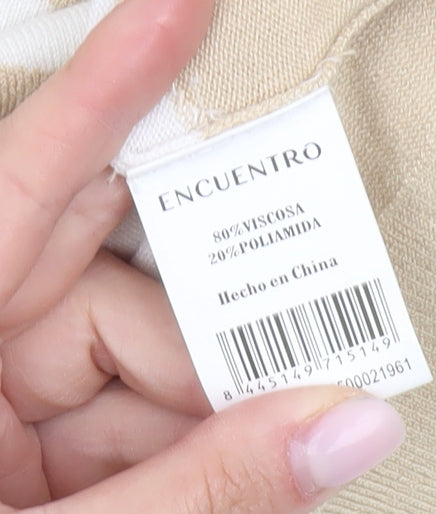 Encuentro Women’s Beige Striped Pullover Jumper L