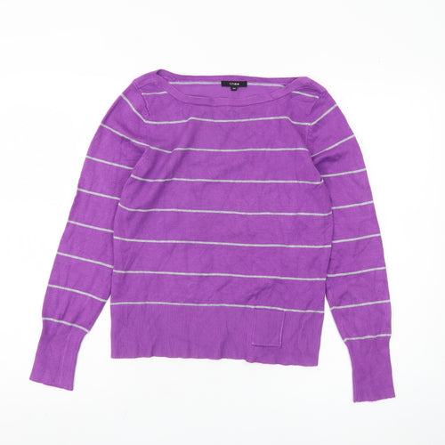 Linea Women's Purple Striped Pullover Jumper - M