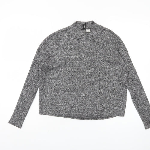 H&M Women's Grey XS Mock Neck Jumper