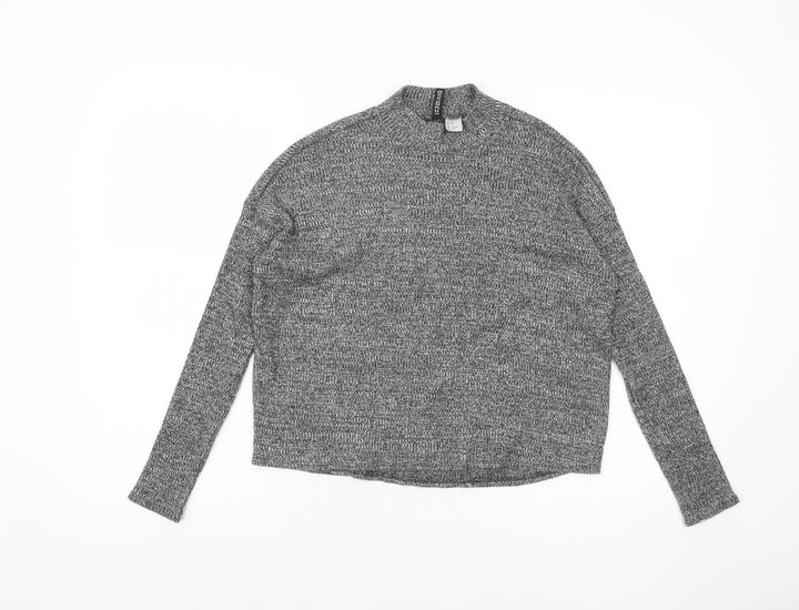 H&M Women's Grey XS Mock Neck Jumper