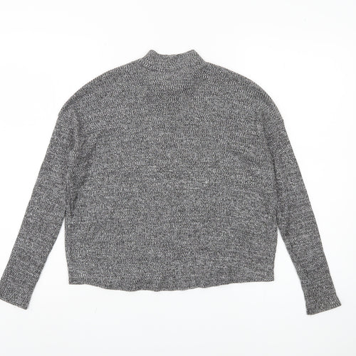 H&M Women's Grey XS Mock Neck Jumper