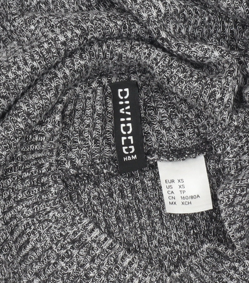 H&M Women's Grey XS Mock Neck Jumper