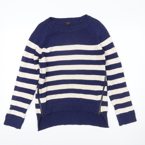 Therapy Women's Striped Pullover Jumper Blue S