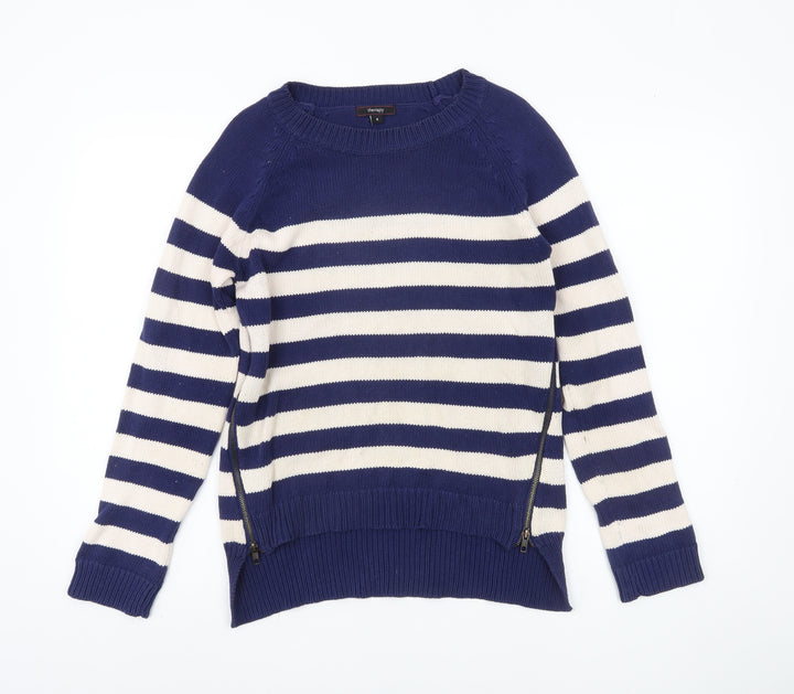 Therapy Women's Striped Pullover Jumper Blue S