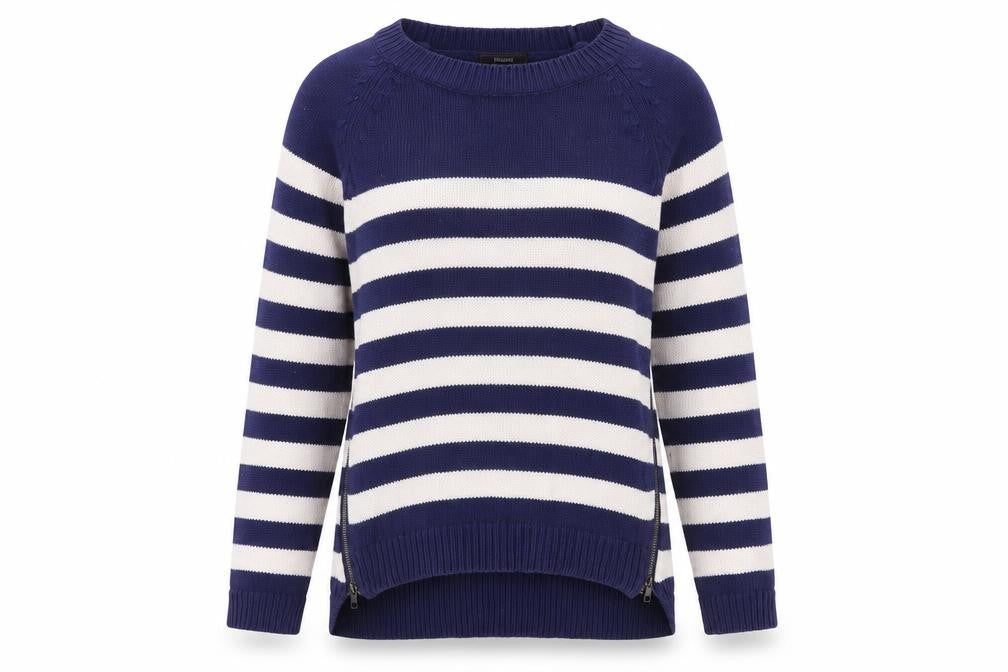 Therapy Women's Striped Pullover Jumper Blue S