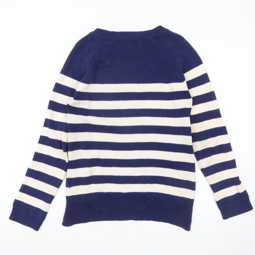 Therapy Women's Striped Pullover Jumper Blue S