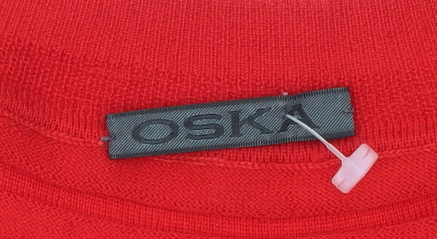 Oska Women's Red Wool Pullover Jumper, Size S