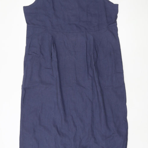 Eddie Bauer Women's Blue Linen Blend Tank Dress M
